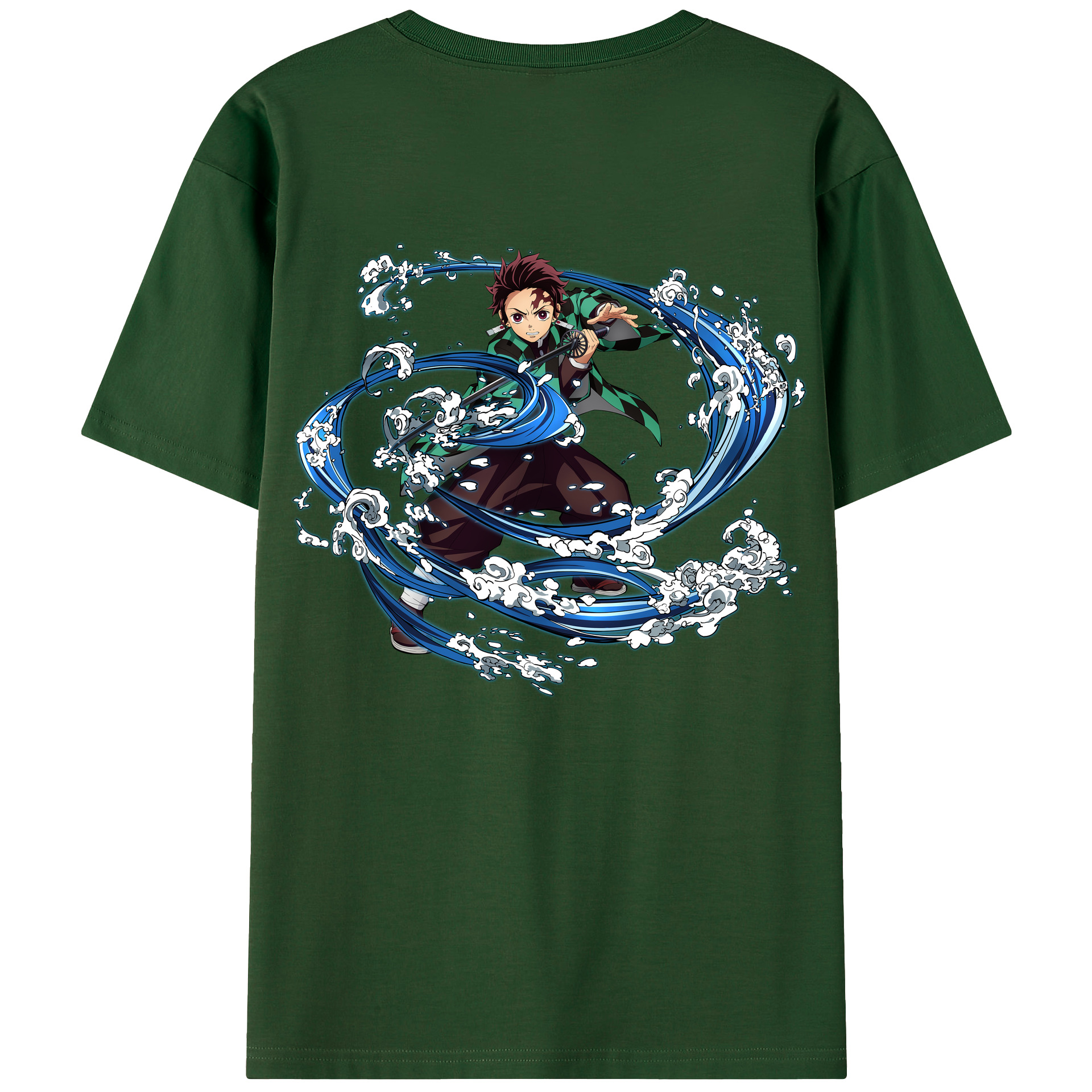 （画像用） 鬼滅の刃 竈門 炭治郎／かまど たんじろう Kamado Tanjirou 綿100％半袖Tシャツ（背面プリント）